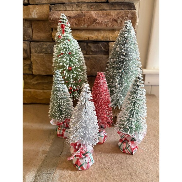Miniature Bottle Brush Christmas Trees for Christmas and Holiday Decorating - Picture 1 of 8